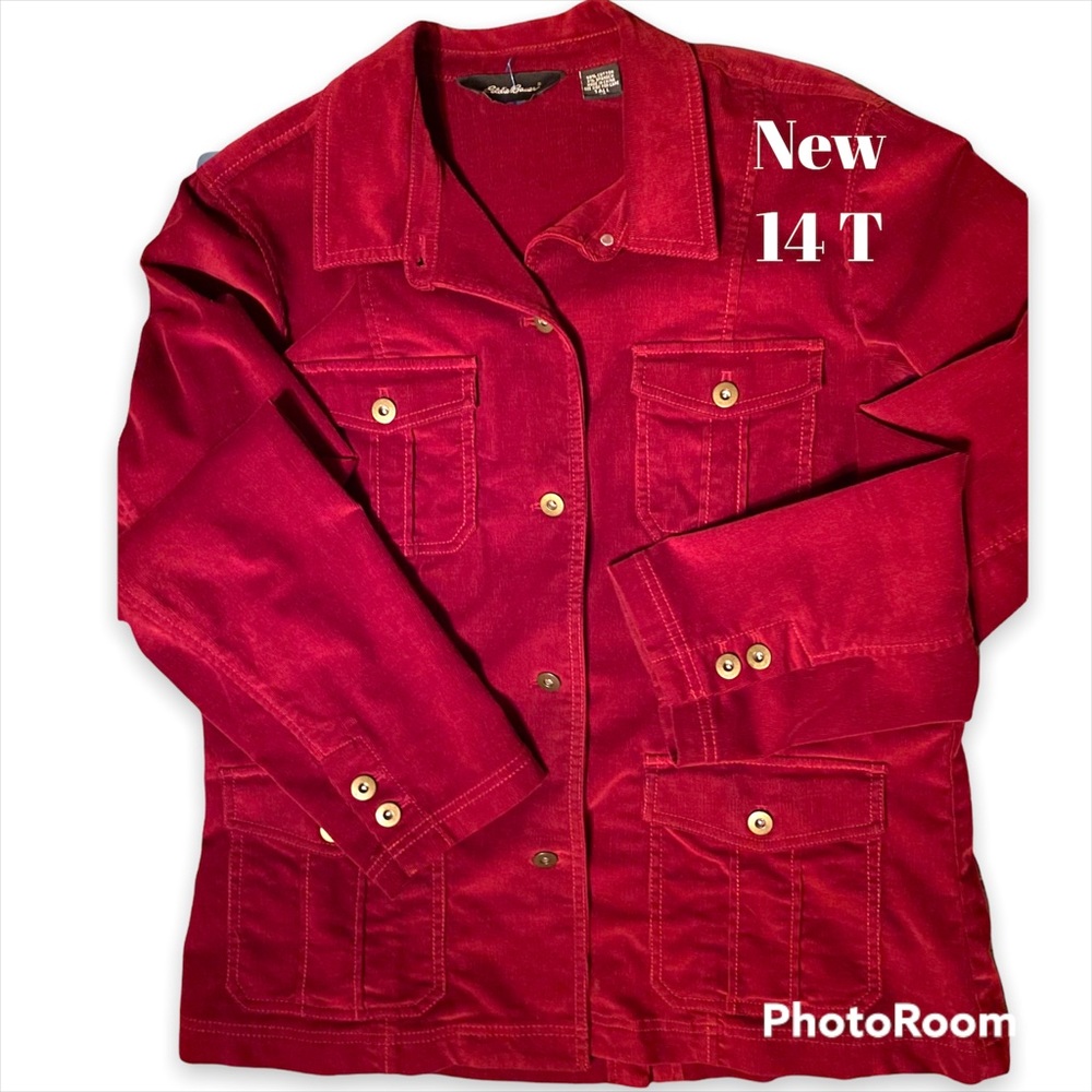 Eddie Bauer Red Corduroy Jacket. Like New!